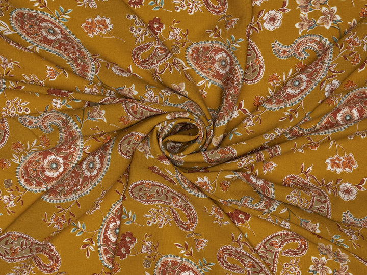 Woolpeach Fabric By The Yard -  Paisley And Floral Print
