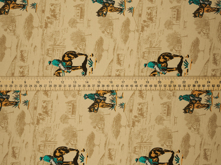 Cowboy’s Joy - Silky Satin Charmeuse print - fabric by the yard -  sublimation print