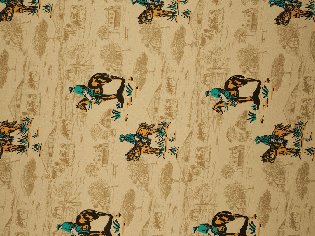 Cowboy’s Joy - Silky Satin Charmeuse print - fabric by the yard -  sublimation print