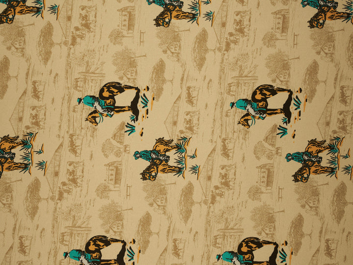 Cowboy’s Joy - Silky Satin Charmeuse print - fabric by the yard -  sublimation print