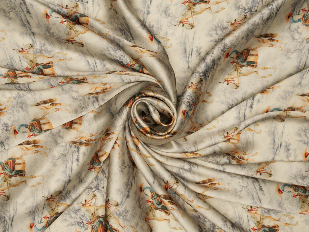 Shane -  Silky Satin Charmeuse print - fabric by the yard -  sublimation print