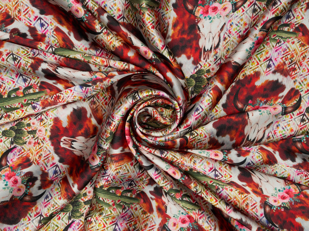 Silky Satin Charmeuse print - fabric by the yard -  sublimation print