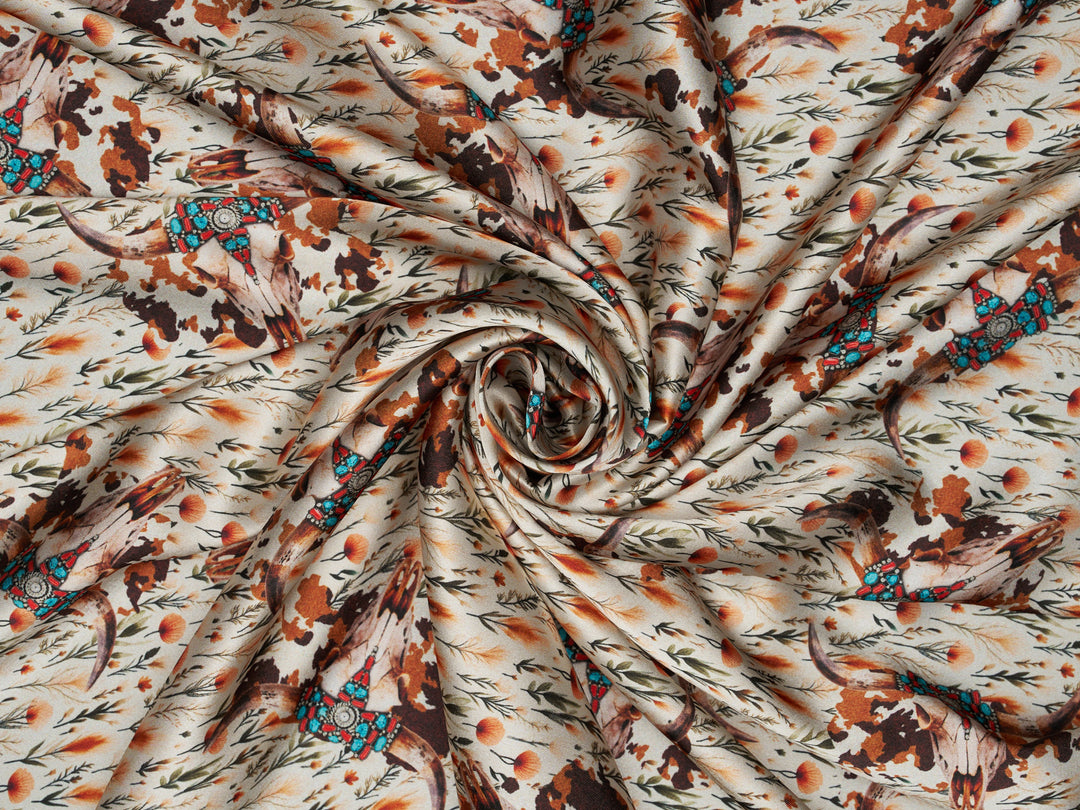 Silky Satin Charmeuse print - fabric by the yard -  sublimation print