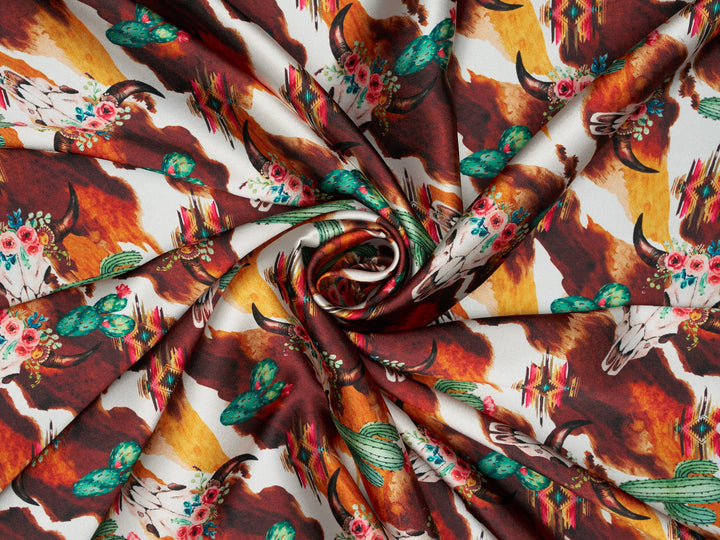 Silky Satin Charmeuse print - fabric by the yard -  sublimation print
