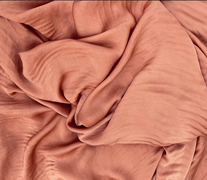 Lightweight  satin fabric by the yard - Persimmon   solid color