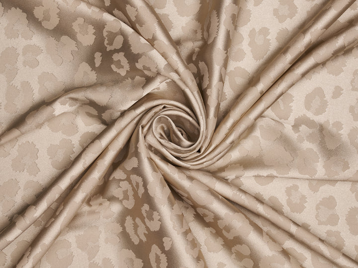 SILKY JACQUARD SATIN fabric by the yard - Cheetah jacquard pattern -  flowy fabric -