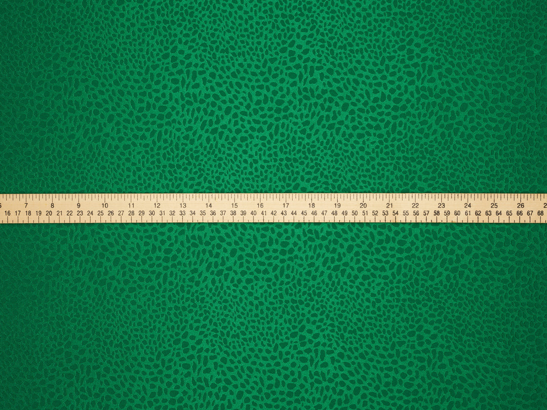 Emerald Green - SILKY JACQUARD SATIN fabric by the yard - small Cheetah jacquard pattern -  flowy fabric