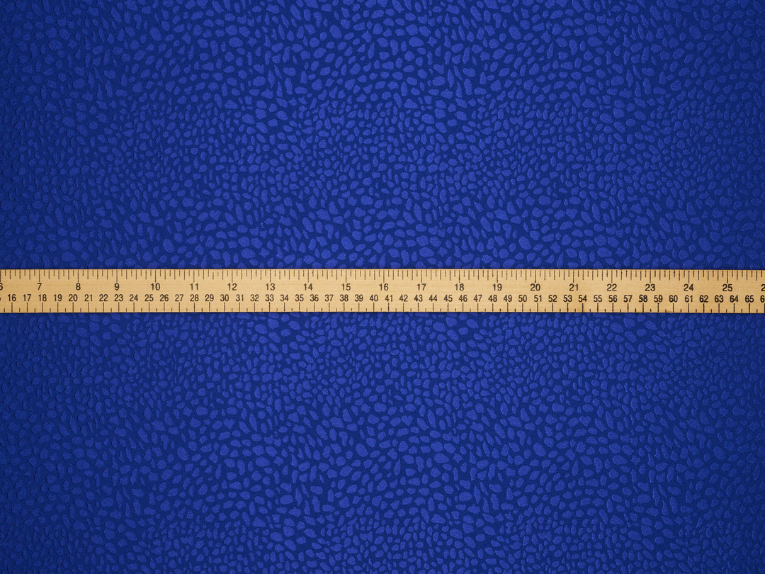 Royal Blue  - SILKY JACQUARD SATIN fabric by the yard - small Cheetah jacquard pattern -  flowy fabric