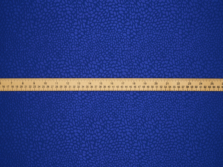 Royal Blue  - SILKY JACQUARD SATIN fabric by the yard - small Cheetah jacquard pattern -  flowy fabric