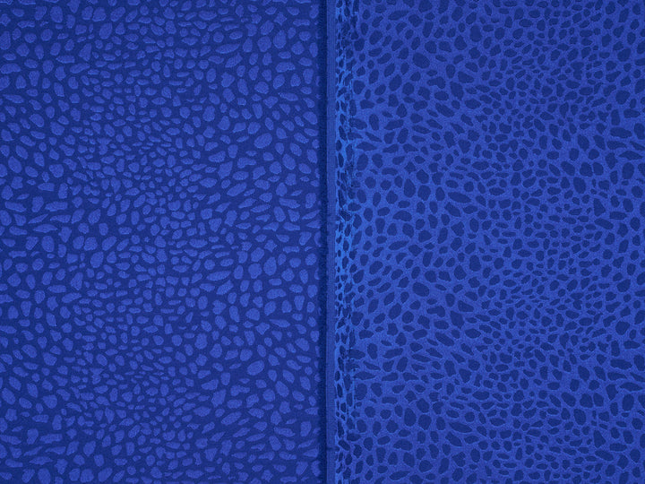 Royal Blue  - SILKY JACQUARD SATIN fabric by the yard - small Cheetah jacquard pattern -  flowy fabric