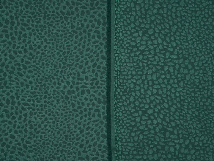 Hunter Green - SILKY JACQUARD SATIN fabric by the yard - small Cheetah jacquard pattern -  flowy fabric