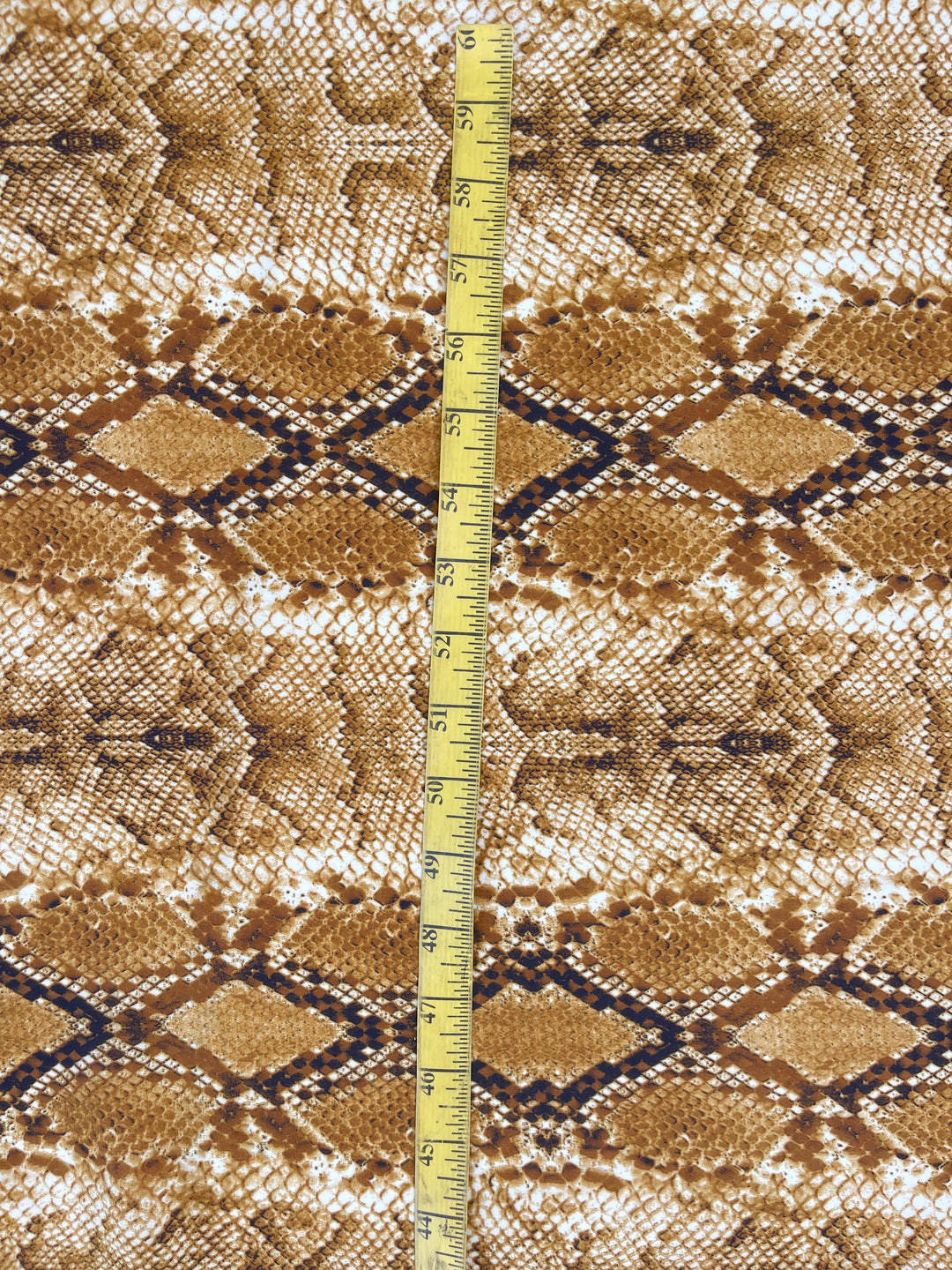 Lightweight  satin  fabric - Golden Snake print