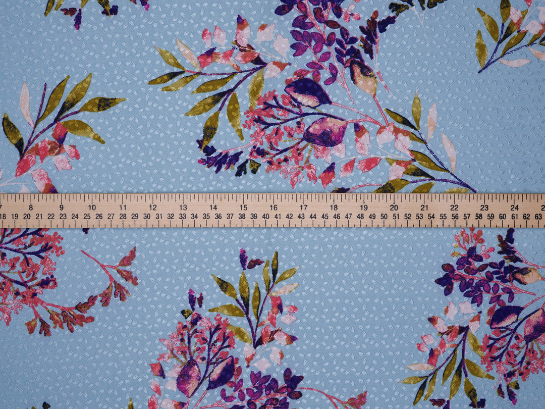 SILKY JACQUARD SATIN fabric by the yard -  Floral  jacquard  -  flowy fabric