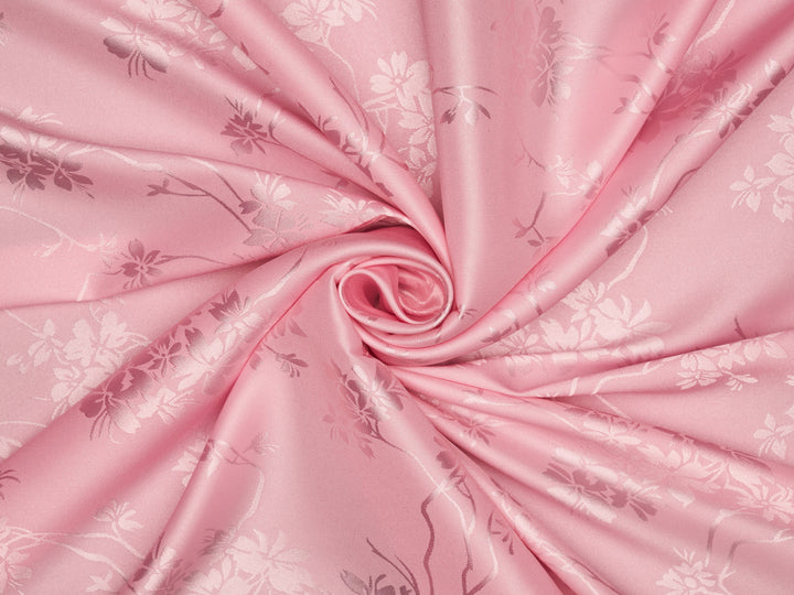 CHERRY BLOSSOM  jacquard fabric satin LIGHT PINK