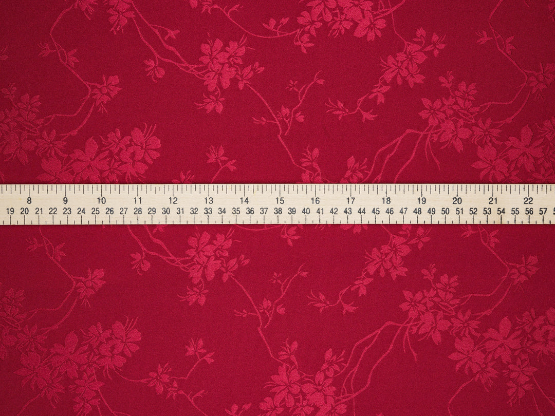 SILKY JACQUARD SATIN fabric by the yard - Cherry blossom  jacquard pattern -  flowy fabric