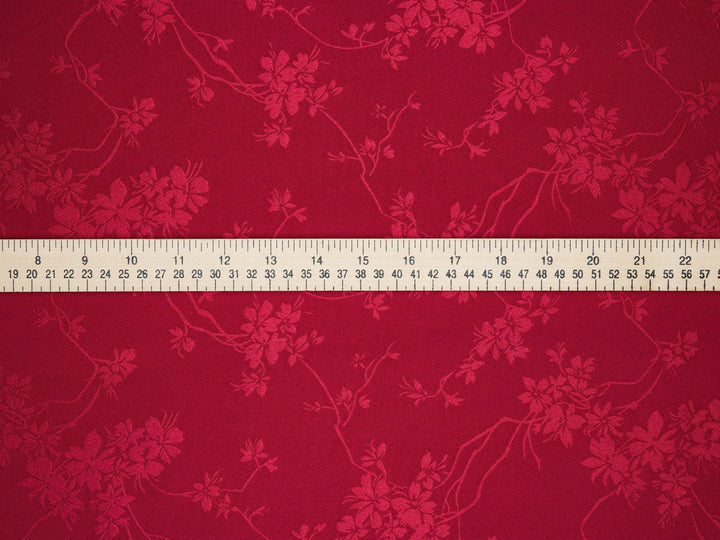 SILKY JACQUARD SATIN fabric by the yard - Cherry blossom  jacquard pattern -  flowy fabric