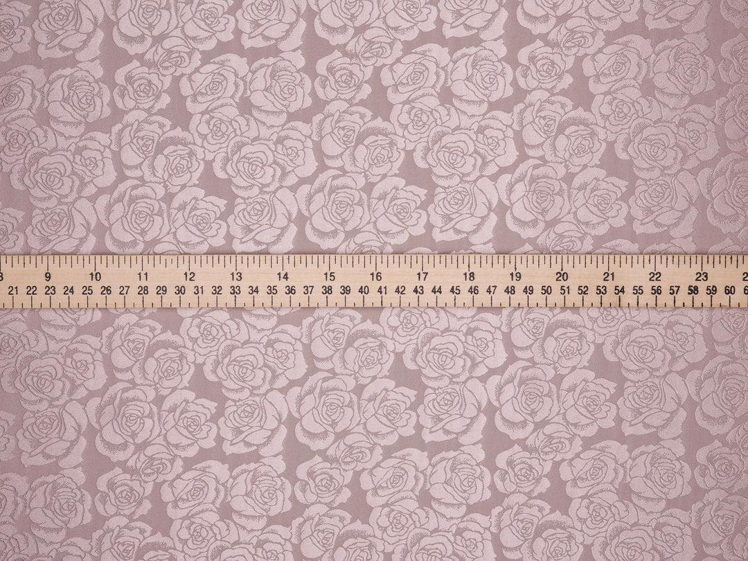 SILKY JACQUARD SATIN fabric by the yard - Roses   jacquard pattern -  flowy fabric