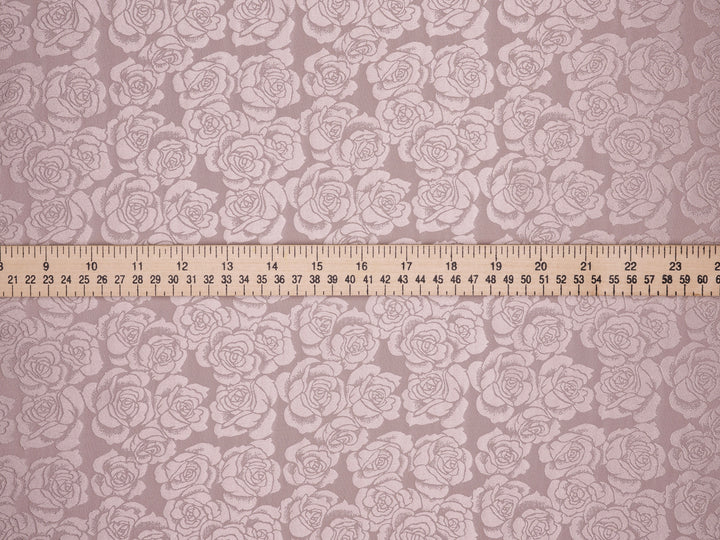 SILKY JACQUARD SATIN fabric by the yard - Roses   jacquard pattern -  flowy fabric