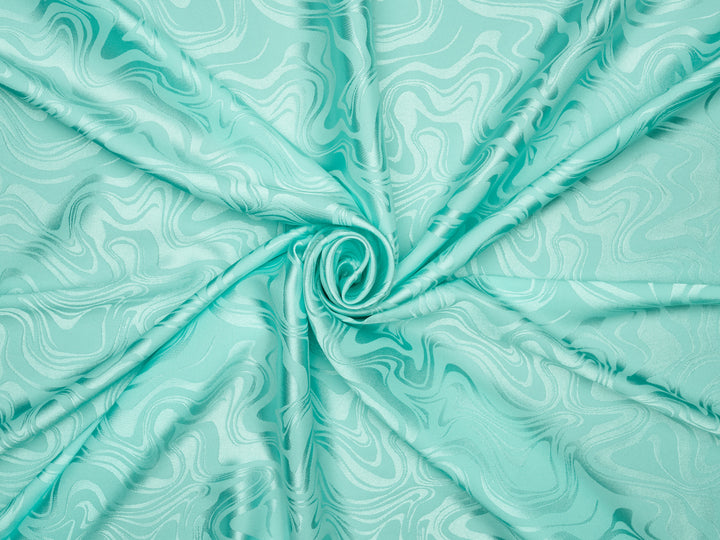 SILKY JACQUARD SATIN fabric by the yard -  Waves jacquard  -  flowy fabric