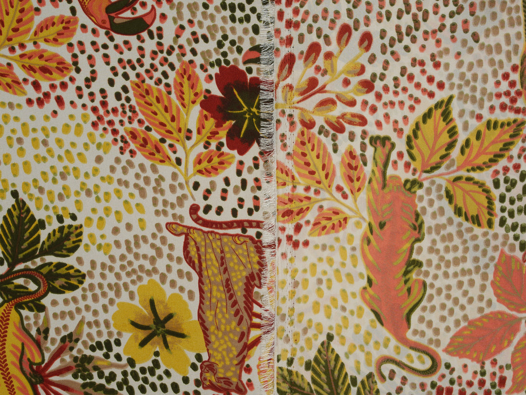 Silky Satin  Lightweight   Fabric - Safari Nature Print