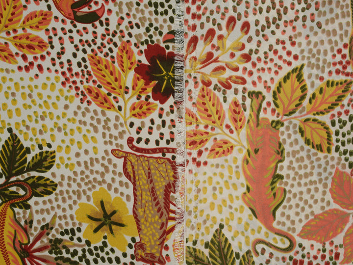 Silky Satin  Lightweight   Fabric - Safari Nature Print