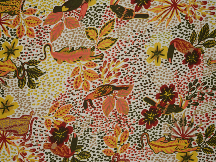 Silky Satin  Lightweight   Fabric - Safari Nature Print
