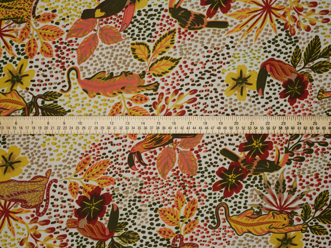 Silky Satin  Lightweight   Fabric - Safari Nature Print
