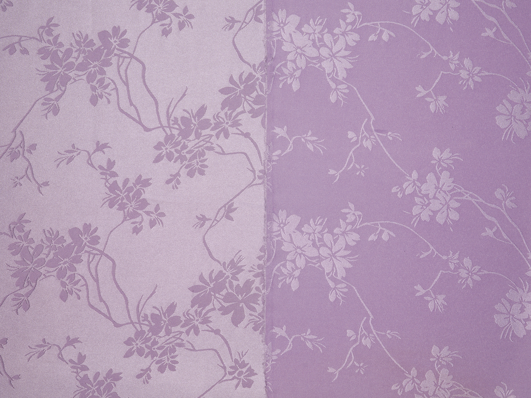 SILKY JACQUARD SATIN fabric by the yard - Cherry blossom  jacquard pattern -  flowy fabric