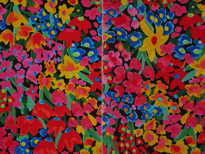 Colorful Dainty Floral   print -  silky satin dobby Lightweight   fabric