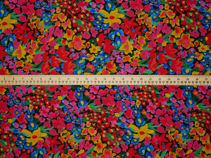 Colorful Dainty Floral   print -  silky satin dobby Lightweight   fabric