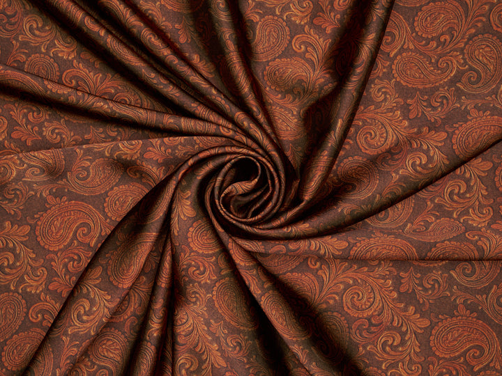 Tooled Paisley - Silky Satin Charmeuse print - fabric by the yard -  double sublimation print