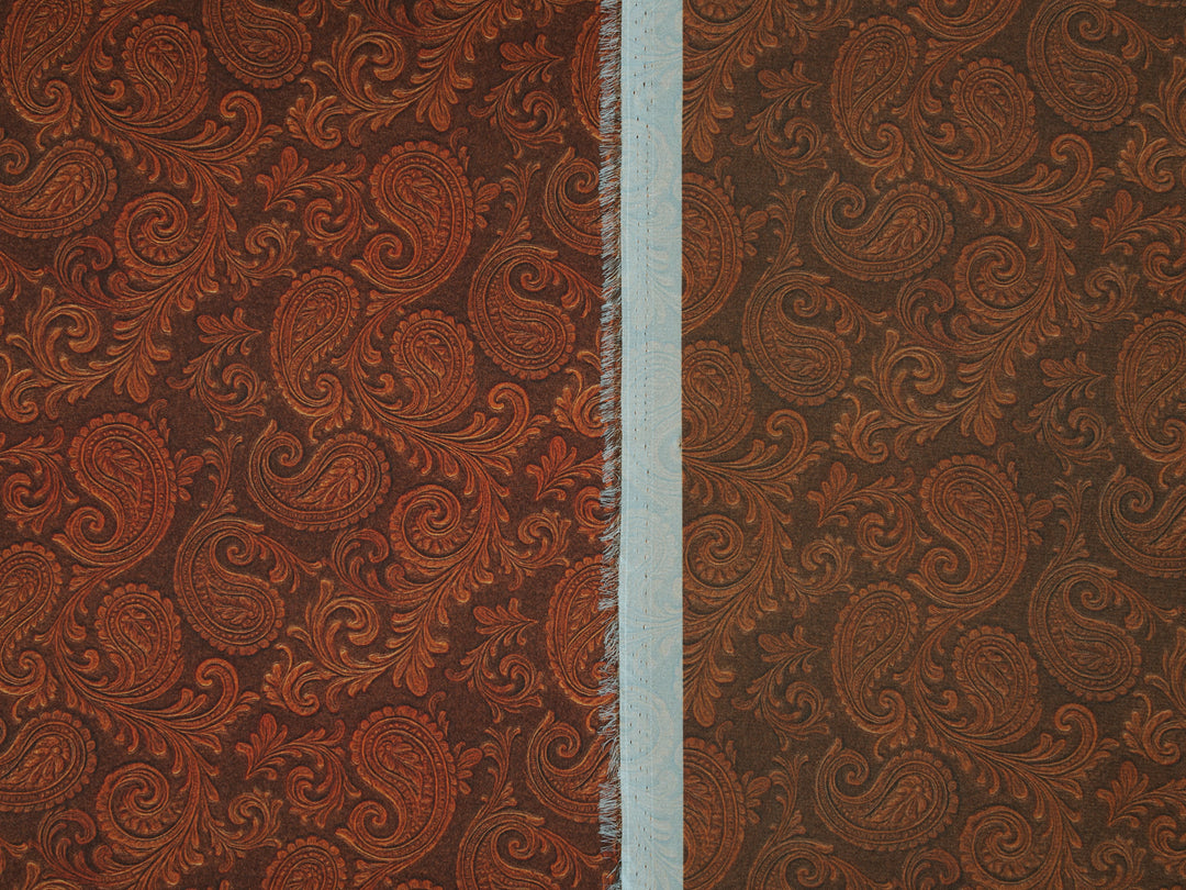 Tooled Paisley - Silky Satin Charmeuse print - fabric by the yard -  double sublimation print