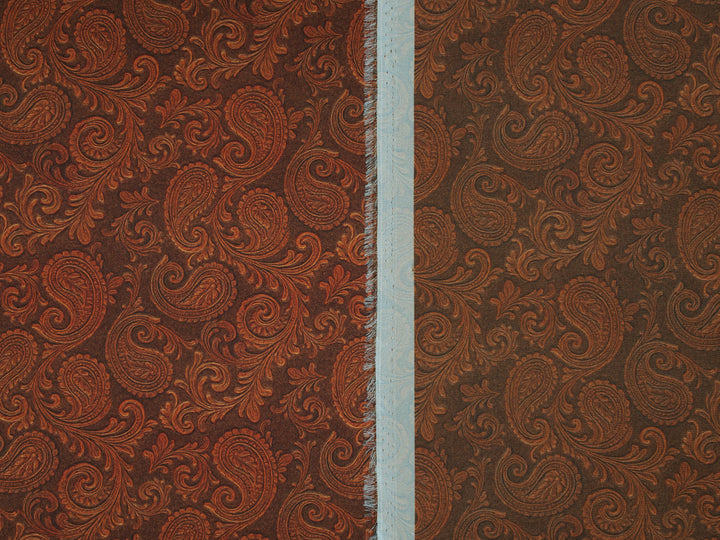 Tooled Paisley - Silky Satin Charmeuse print - fabric by the yard -  double sublimation print