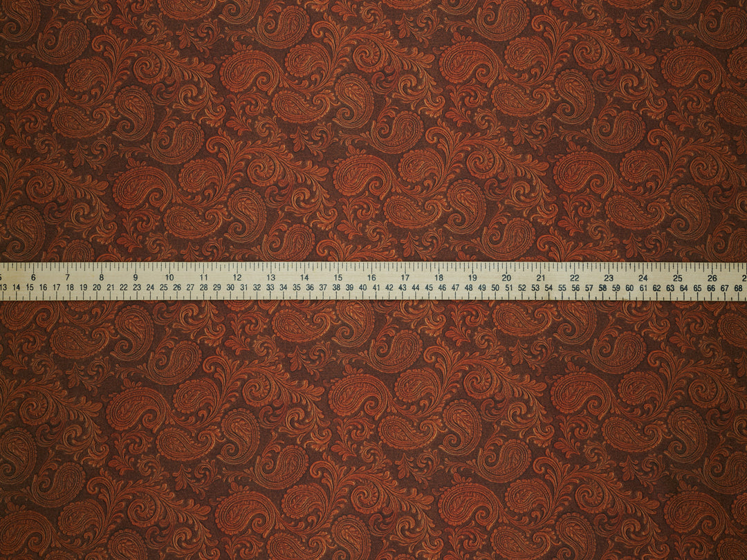 Tooled Paisley - Silky Satin Charmeuse print - fabric by the yard -  double sublimation print