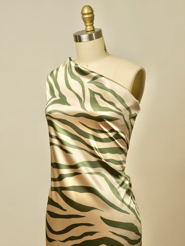 Animal Print - Faux silk Satin  charmeuse fabric by the yard