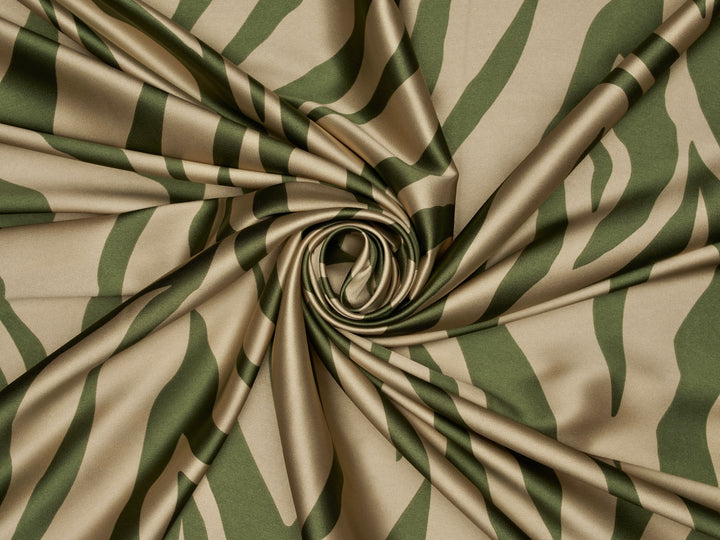 Animal Print - Faux silk Satin  charmeuse fabric by the yard