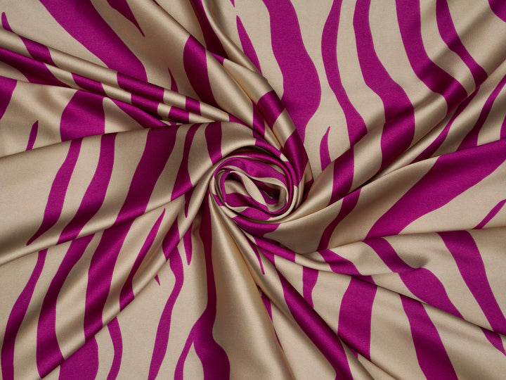 Animal Print - Faux silk Satin  charmeuse fabric by the yard