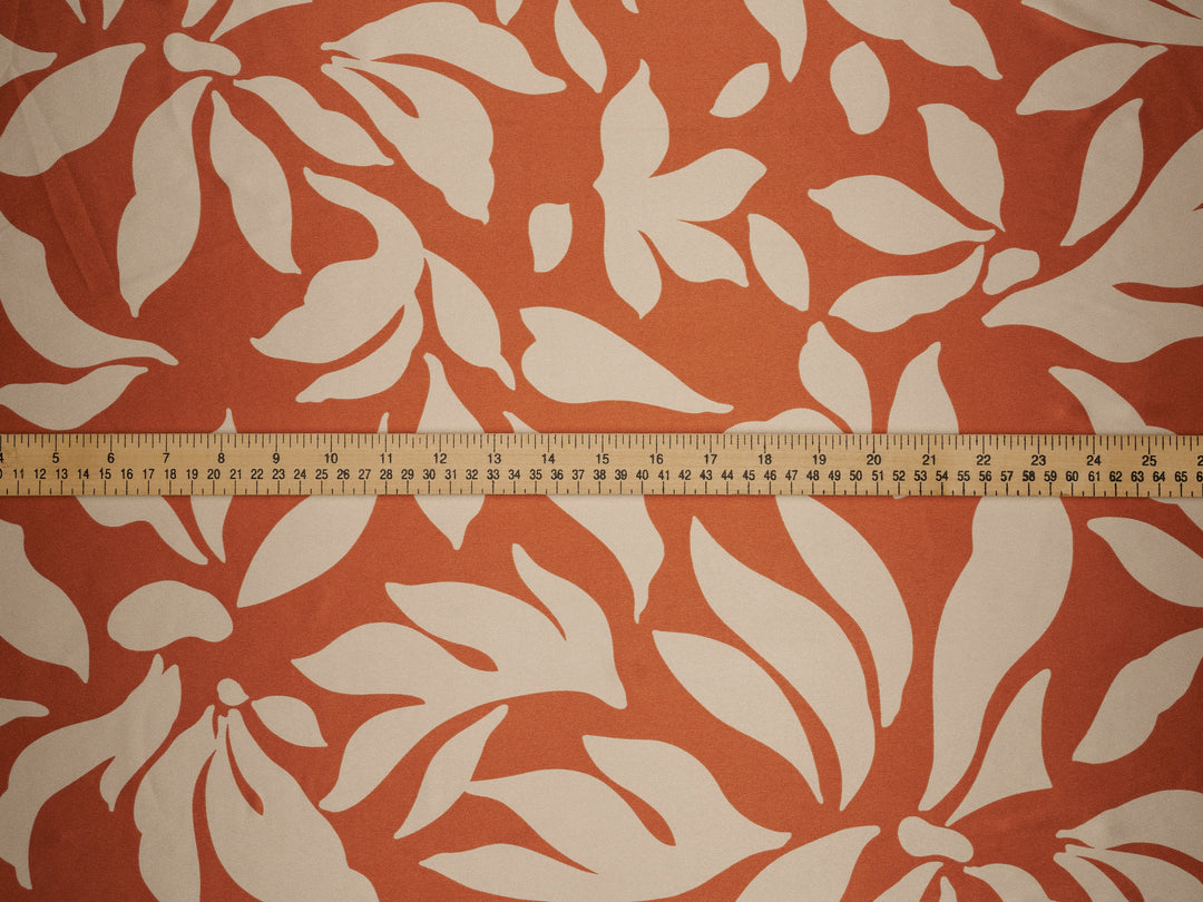 Leaves   two toned  print - Faux silk Satin  charmeuse fabric by the yard