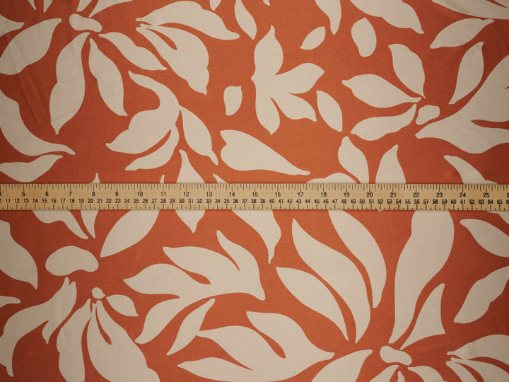 Leaves   two toned  print - Faux silk Satin  charmeuse fabric by the yard