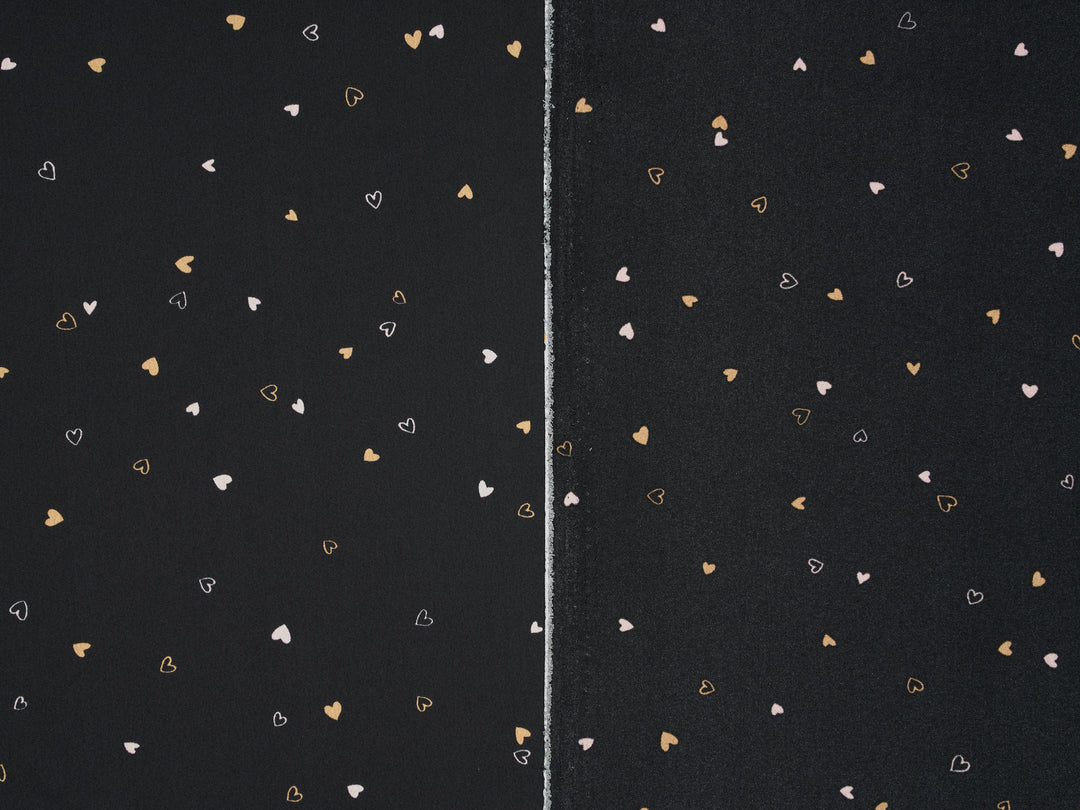 Lightweight  satin  fabric - Dainty hearts print