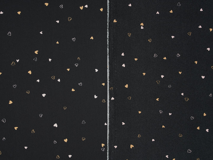 Lightweight  satin  fabric - Dainty hearts print