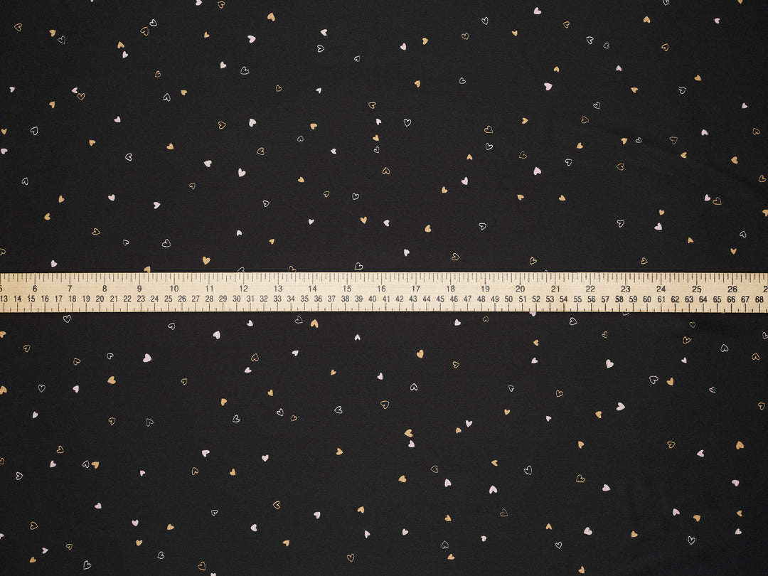 Lightweight  satin  fabric - Dainty hearts print