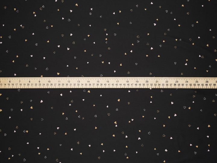 Lightweight  satin  fabric - Dainty hearts print