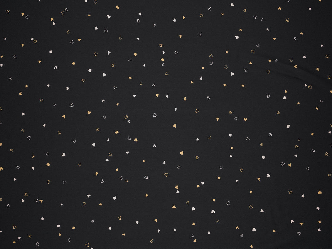 Lightweight  satin  fabric - Dainty hearts print