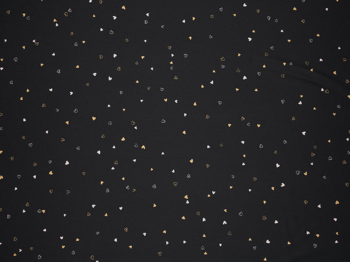 Lightweight  satin  fabric - Dainty hearts print