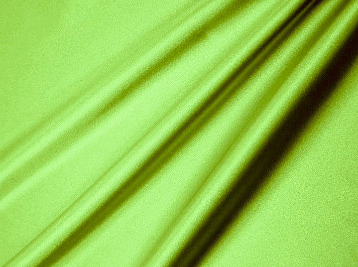 Charmeuse satin fabric by the yard - Chartreuse solid