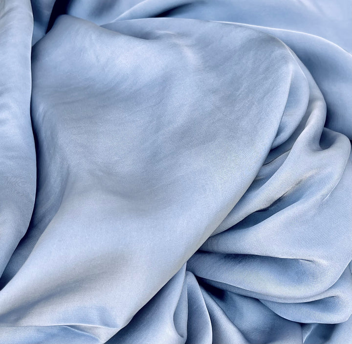 Lightweight  satin fabric by the yard - Pewter solid color