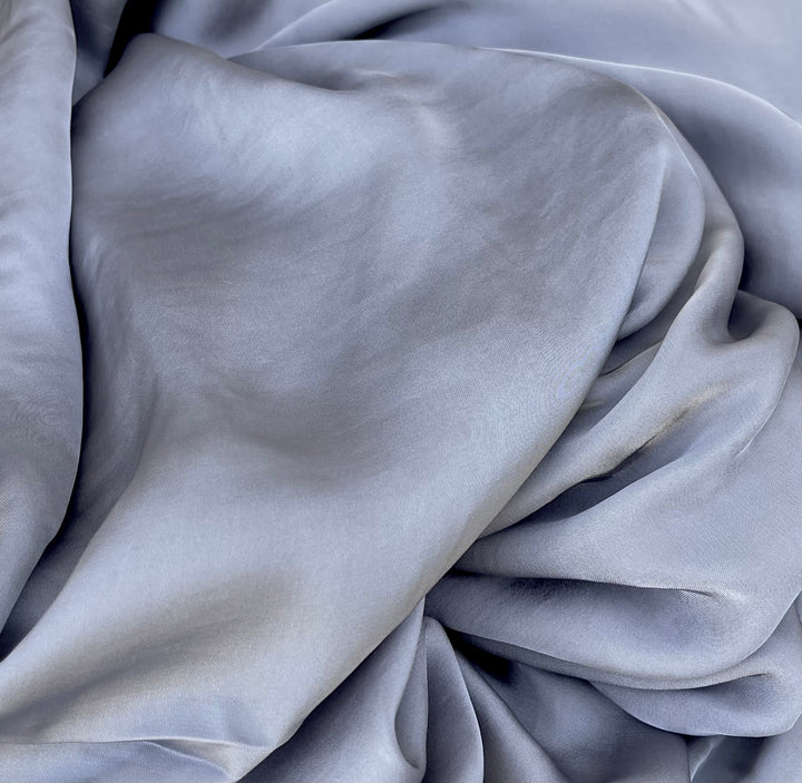 Lightweight  satin fabric by the yard - Titanium Gray  solid color