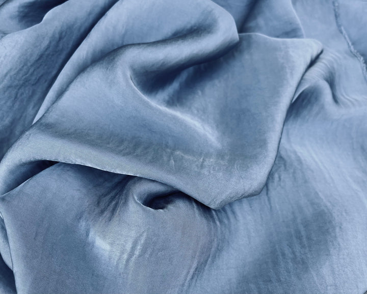 Lightweight satin fabric by the yard - Light Denim Blue solid color