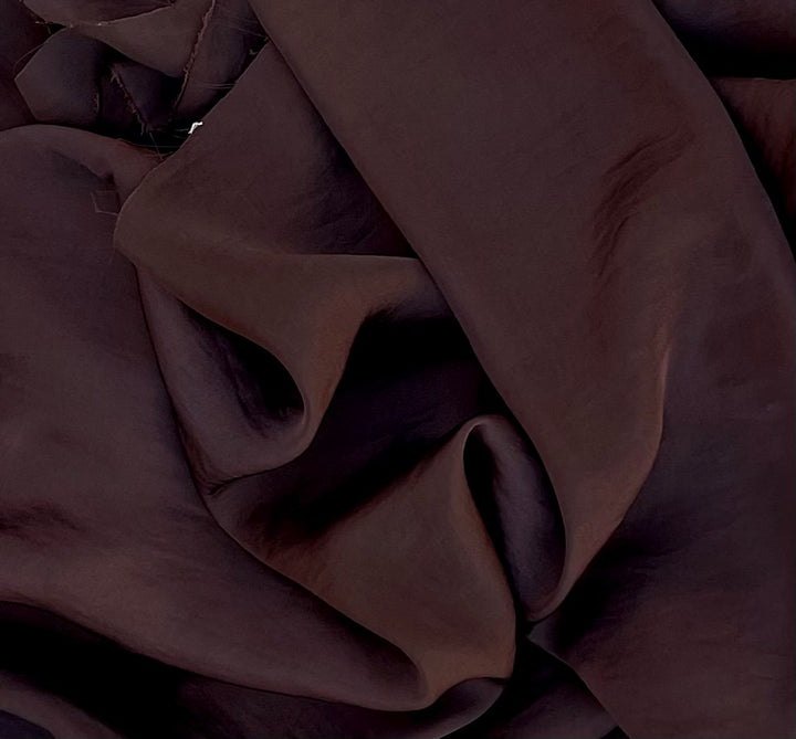 Lightweight  satin fabric by the yard - Dark Chocolate   Brown solid